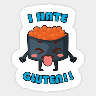 I Hate Gluten! Gluten-Free Awareness Clothing Sticker